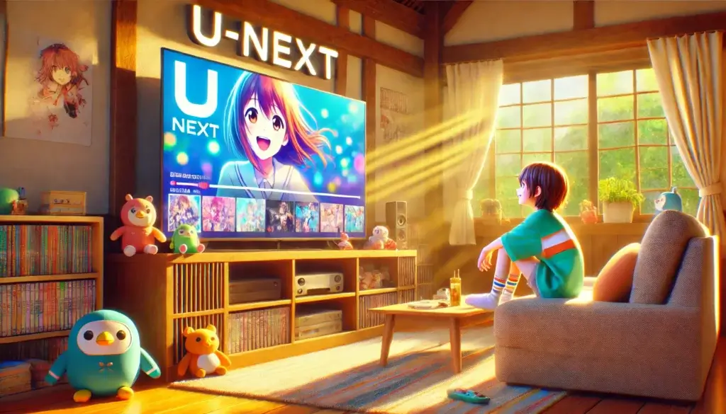 U-NEXTを楽しんでいる女の子