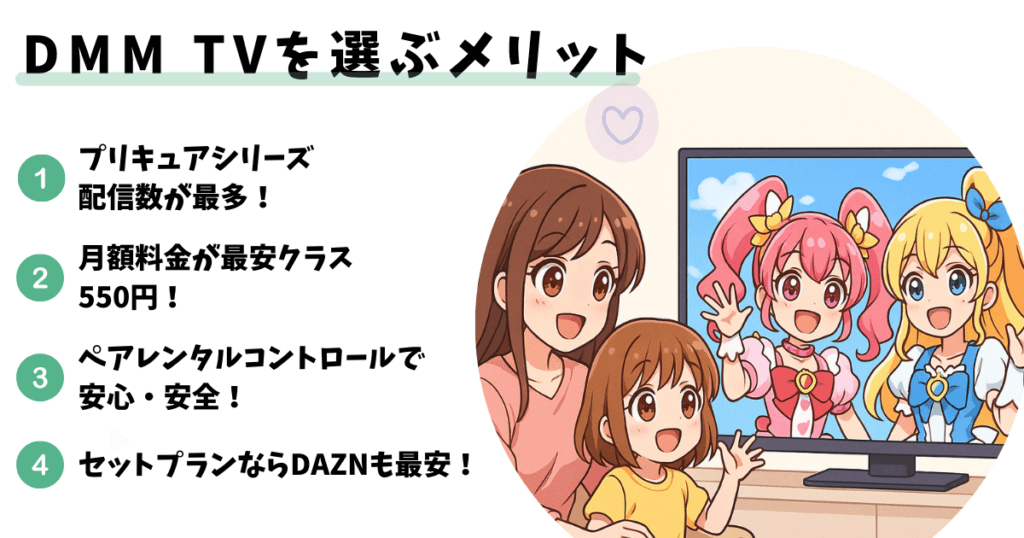 DMM TVでプリキュアを視聴するメリット