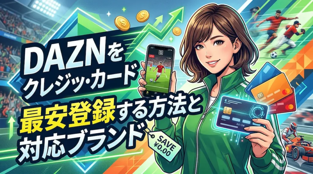 DAZNをクレジットカードで最安登録する方法と対応カードブランド一覧
